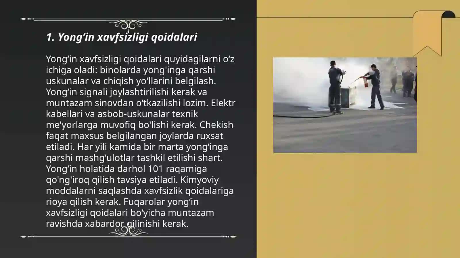 Yongʻin xavfsizligi qoidalari 3