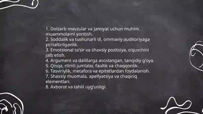 Publitsistik uslubga xos matn yozish 3