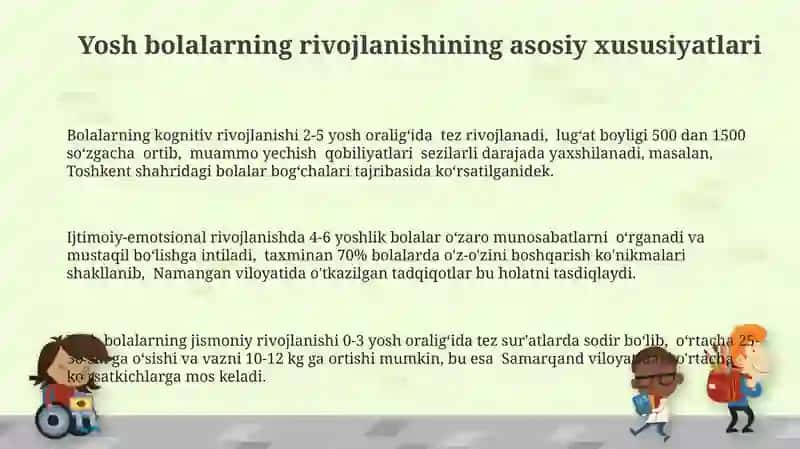 Yosh Bolalarning Rivojlanish Xususiyatlari 3
