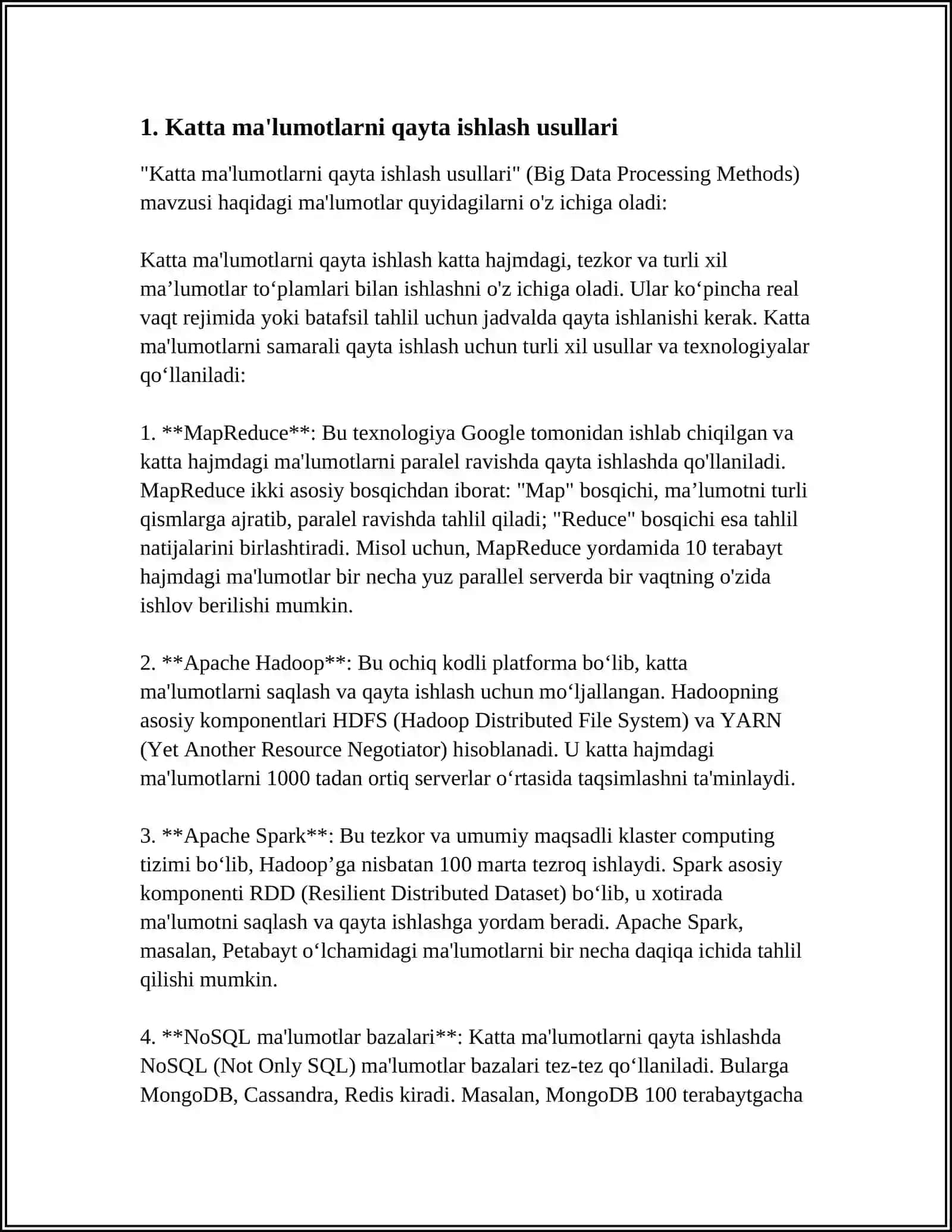 BIGDATALARNI TAHLIL QILISH VA QAYTA ISHLASH 3