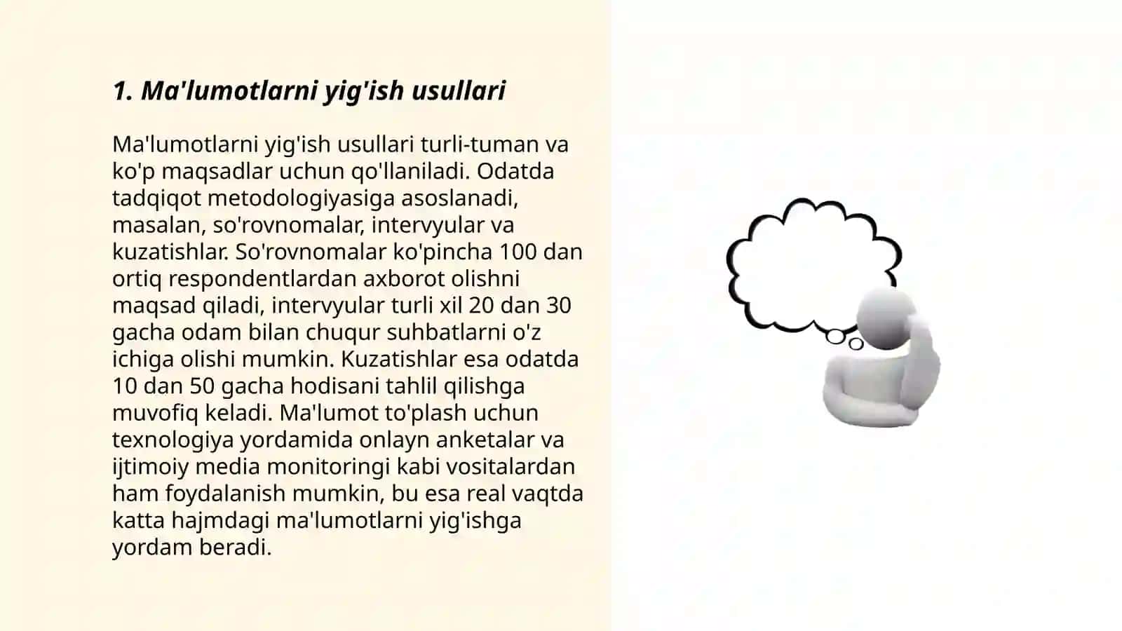 Ma'lumotlarni yig'ish usullari 3