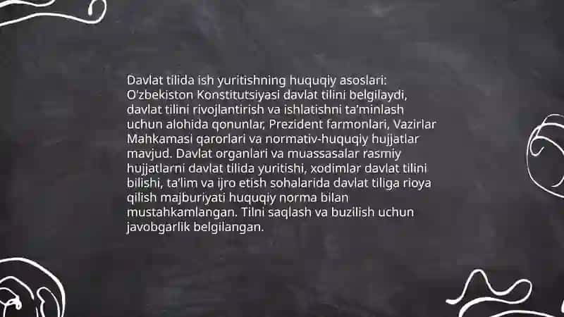 Davlat tilida ish yuritishning huquqiy asoslari 3