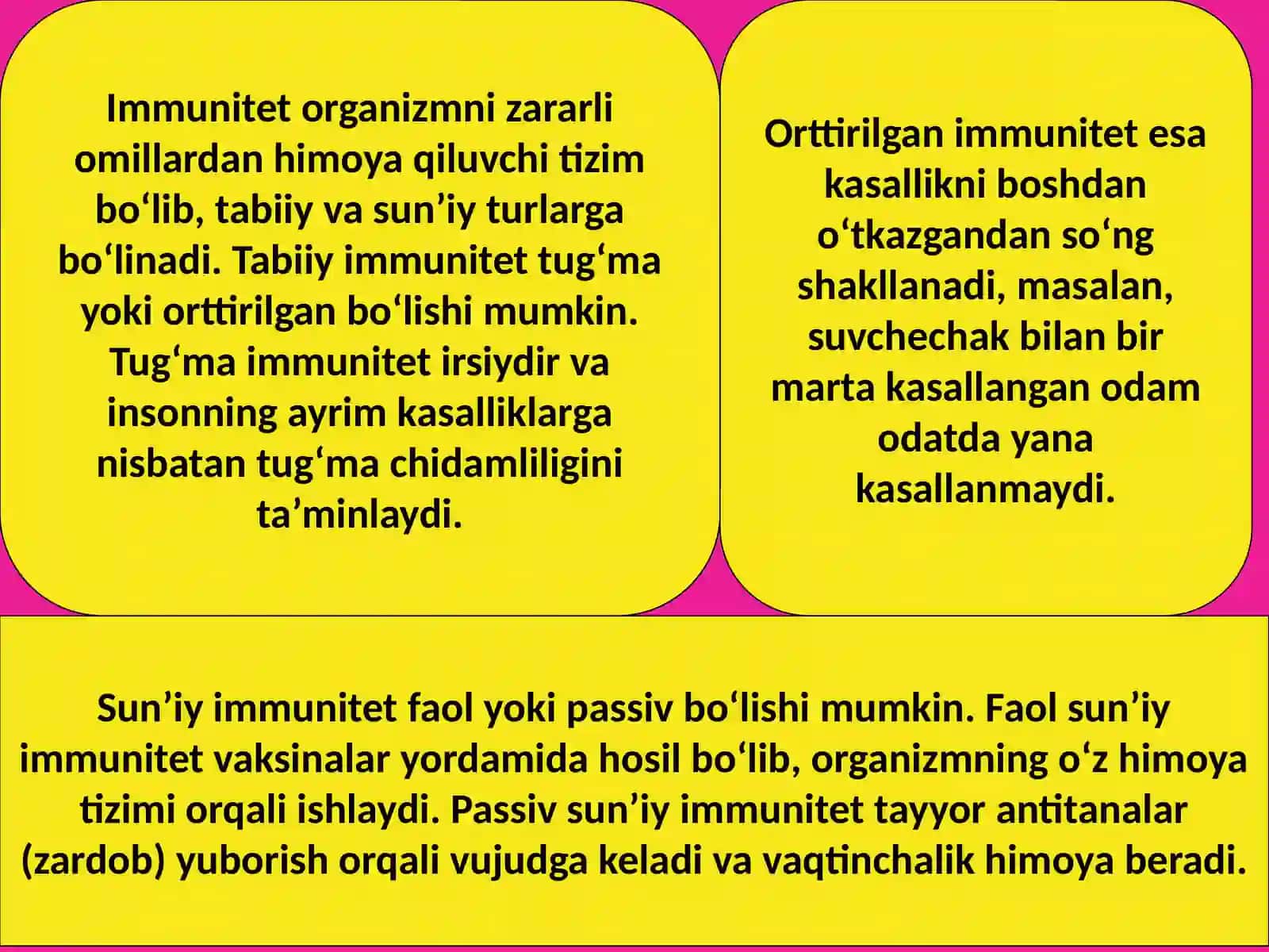 Immunitet immunitet turlarini o’rganish 3