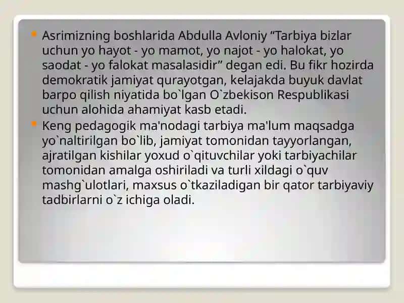 Ta'limni tashkilotishning an'anaviy usullari 3