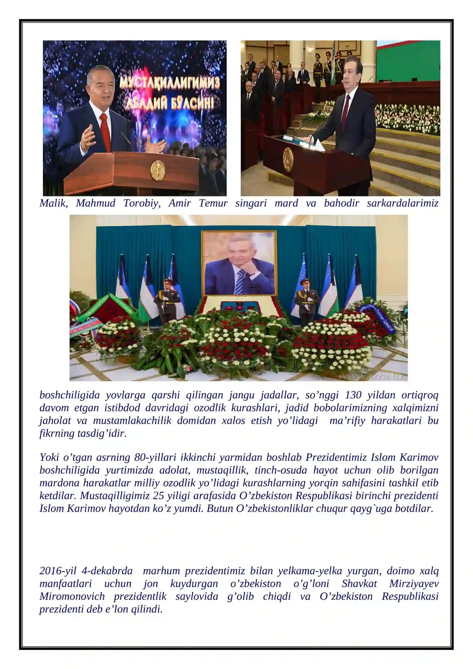 “AZIZ VA YAGONAMSAN, JONAJON O’ZBEKISTONIM!” 3