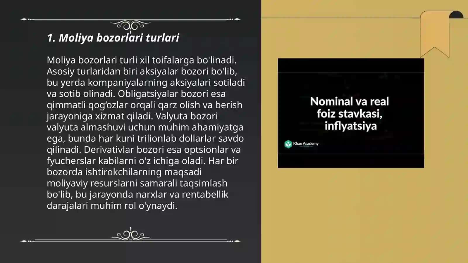 Moliya bozorlari va foiz stavkalari 3