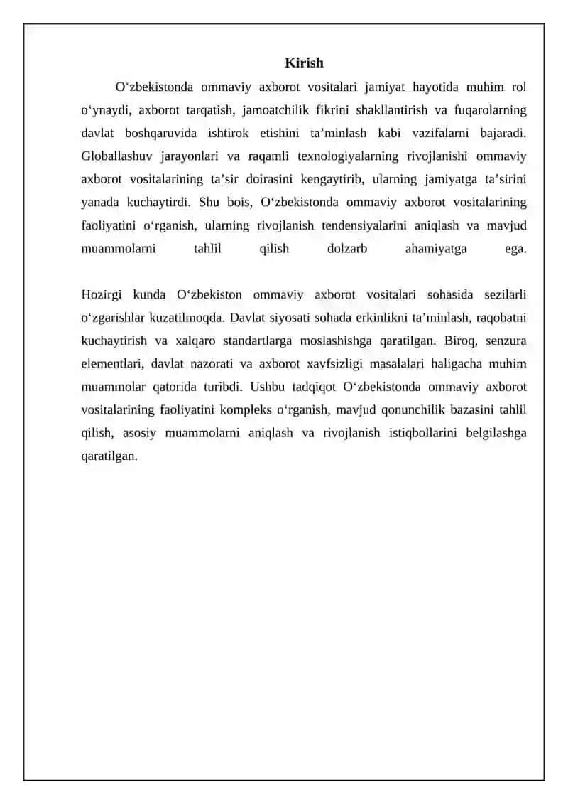 O'zbekistonda ommaviy axborot vositalarining faoliyati 3