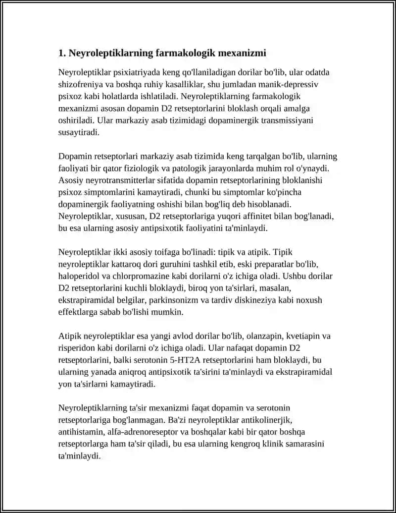 NEYROLEPIKLAR. ANKSIOLITIKLAR 3