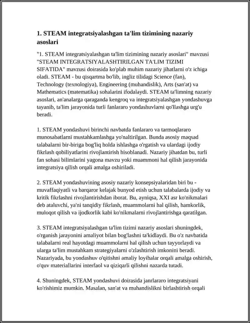 STEAM INTEGRATSIYALASHTIRILGAN TALIM TIZIMI SIFATIDA 3