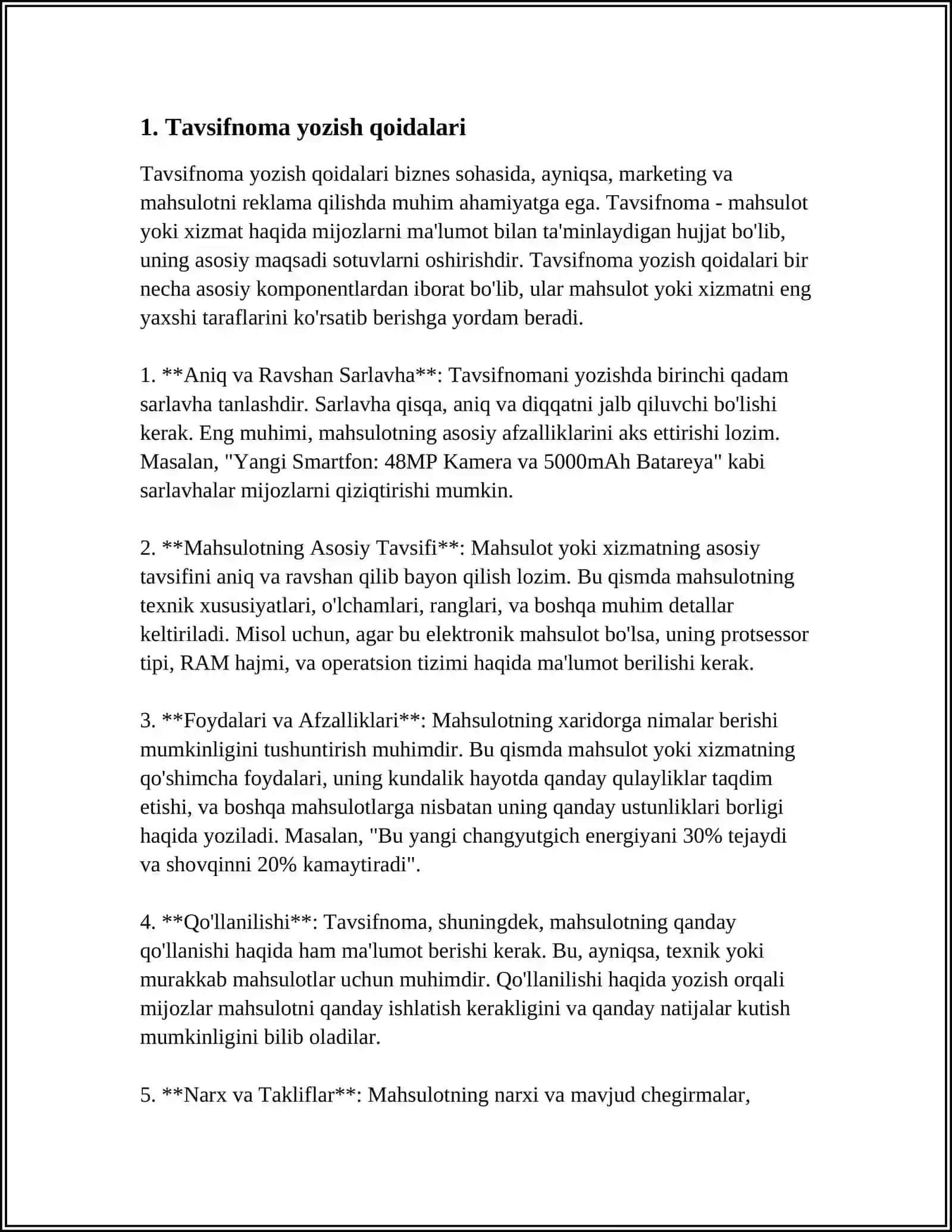TAVSIFNOMA VA TAVSIYANOMALAR 3