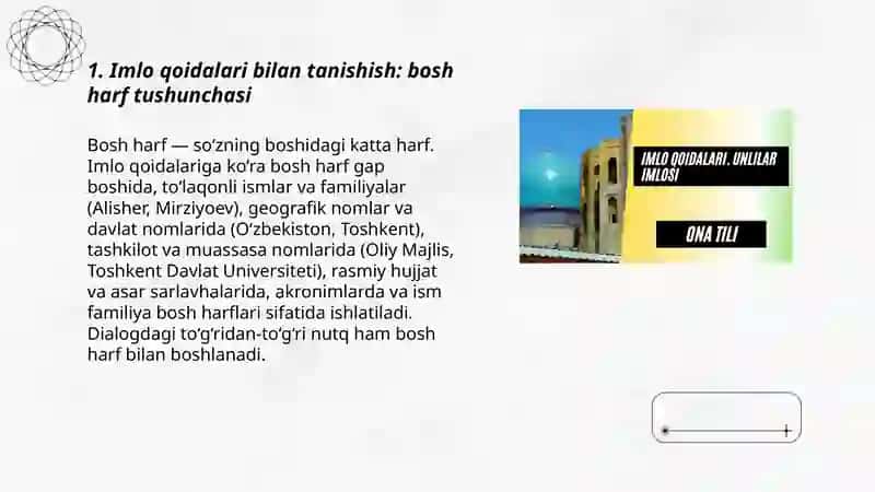 Imlo qoidalari bln tanishish, bosh harflar imlosi 3