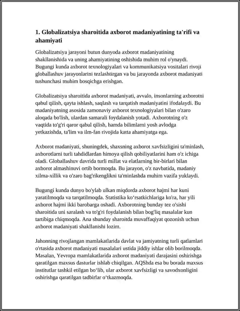 GLOBALLASHUV DAVRIDA AXBORIY MADANIYAT ZARURATI 3