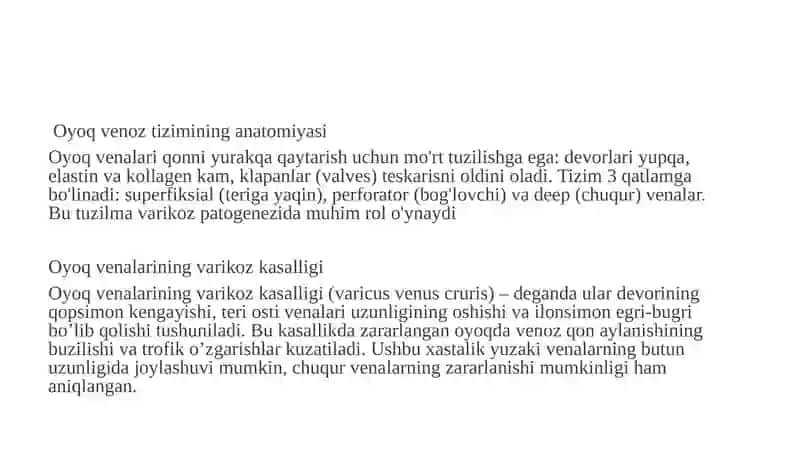 Oyoq venalari varikoz kasalligida bajariladigan operatsiyalar 3