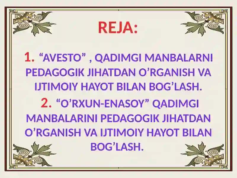 "Avesto" va "O’rxun-enasoy" 3