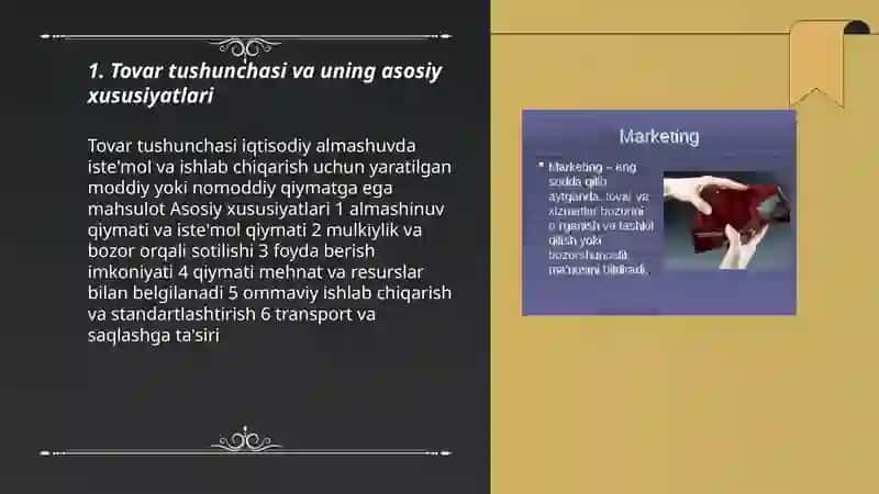 Tovar va uning xususiyatlari 3