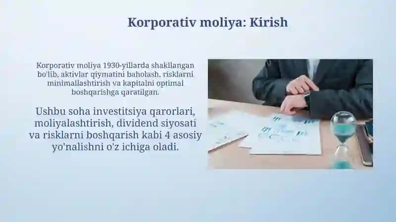 Korxonalar moliyasi va moliyaviy ahvolini baholash 3