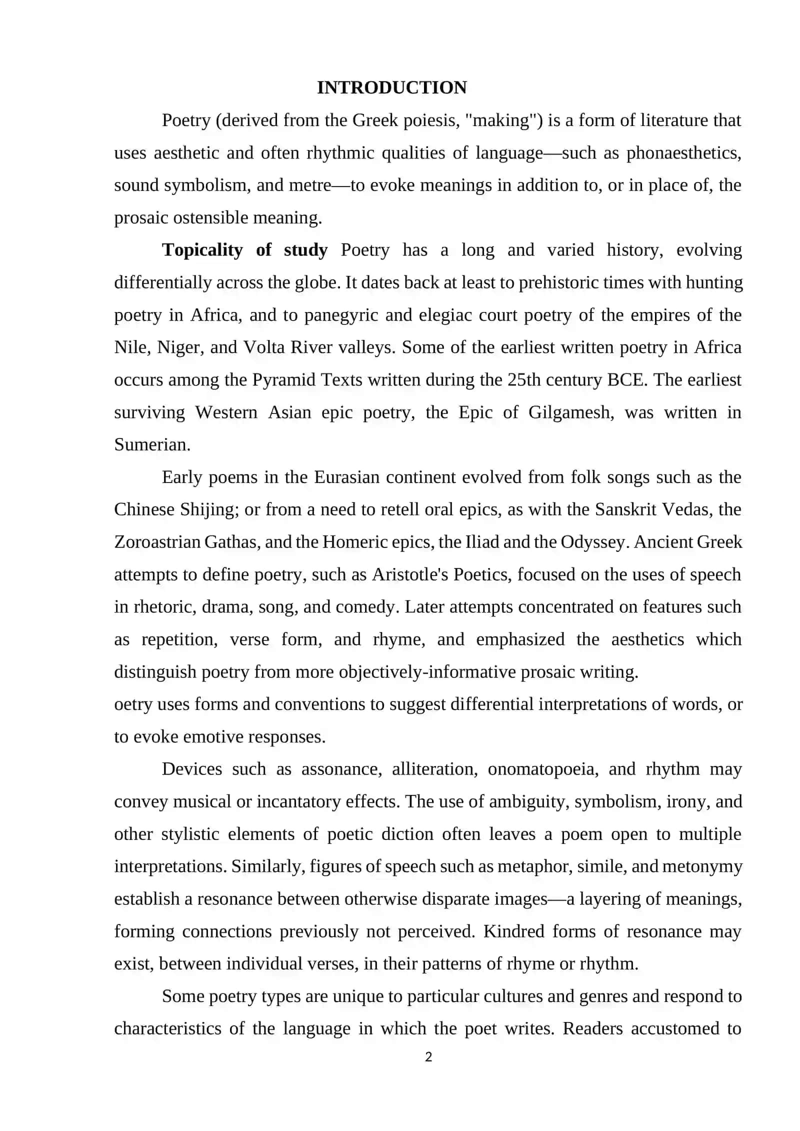 COURSE PAPER ON THE MEDIEVAL PERIOD POETRY 3