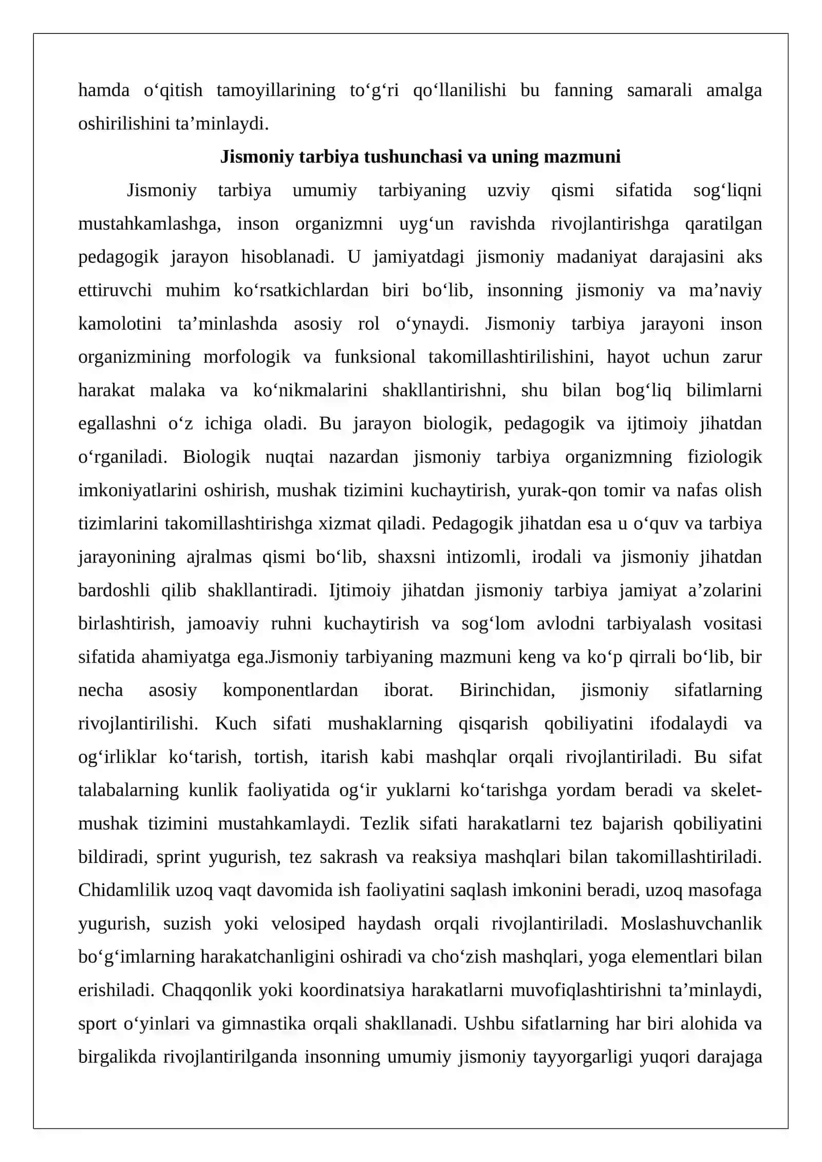 Oliy ta’lim tizimida jismoniy tarbiya fanining o‘rni 3