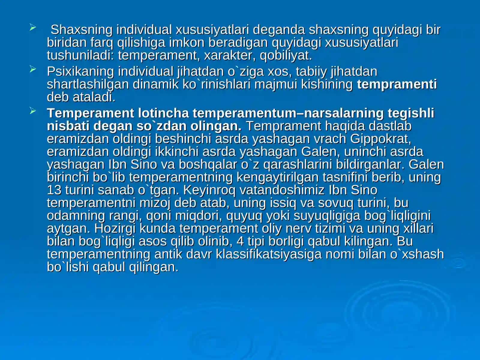 Shaxsning individual xususiyatlari 3