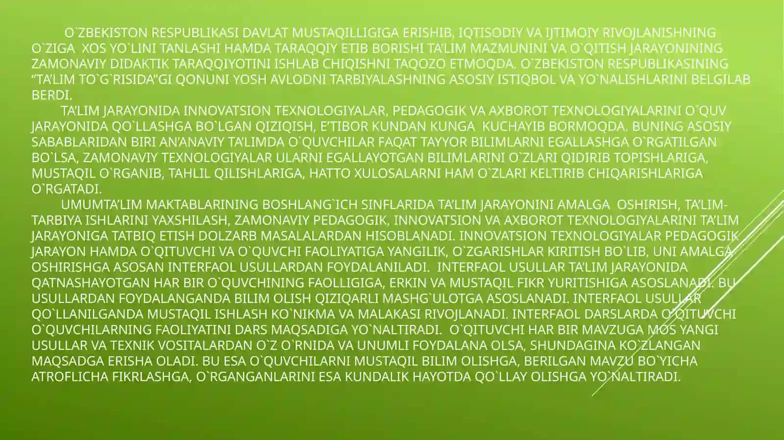 Boschiqlar faolligini oshirishda innovatsion vositalarning o`rni 3