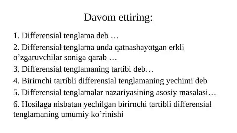 Birjinsli differensial tenglamalar 3