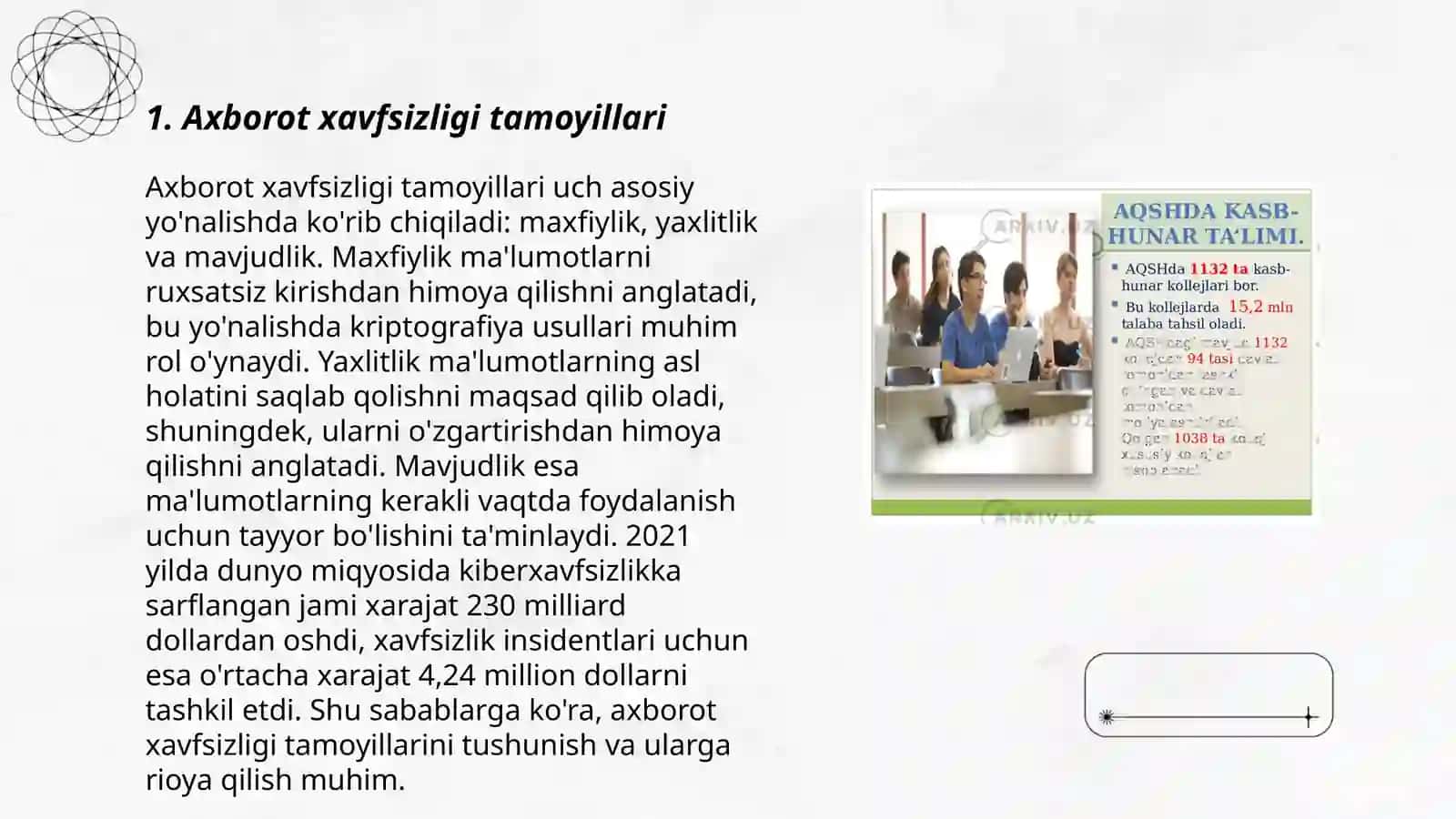 Axborot xavfsizligi tamoyillari 3
