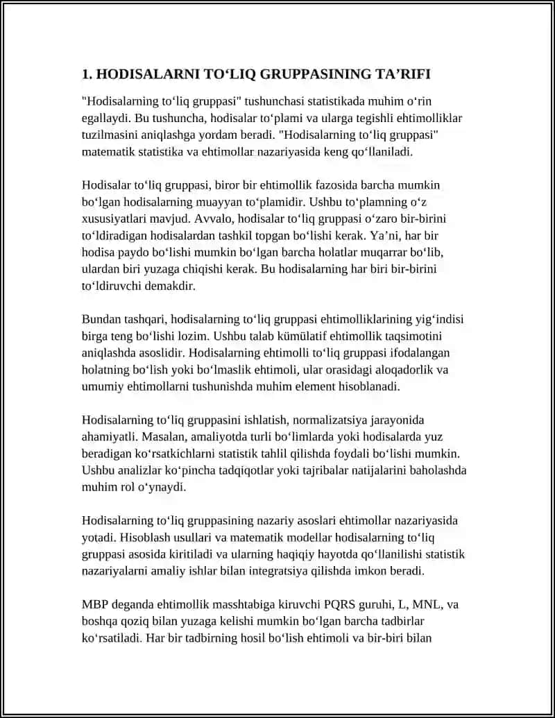 HODISALARNI TOʻLIQ GRUPPASI 3