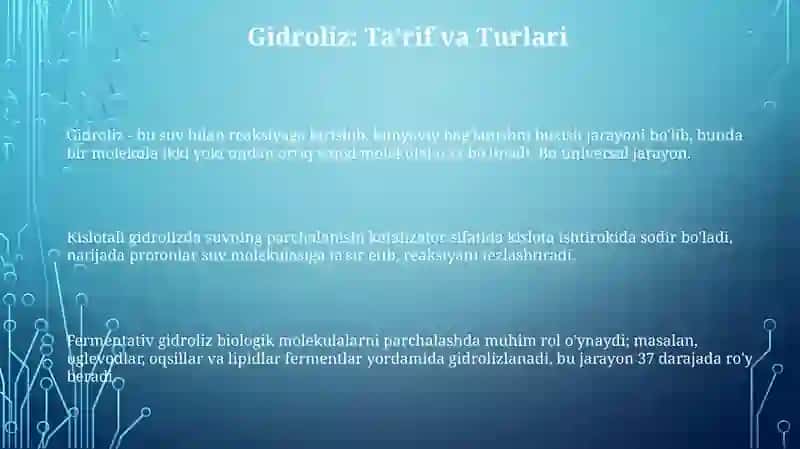 Gidrolizlar 3