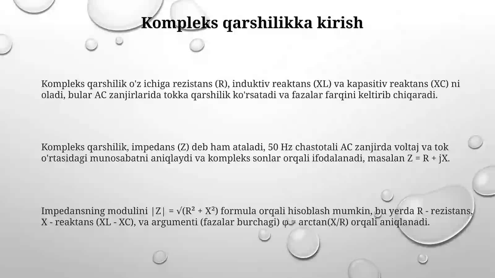 Kompleks qarshilik asoslari 3