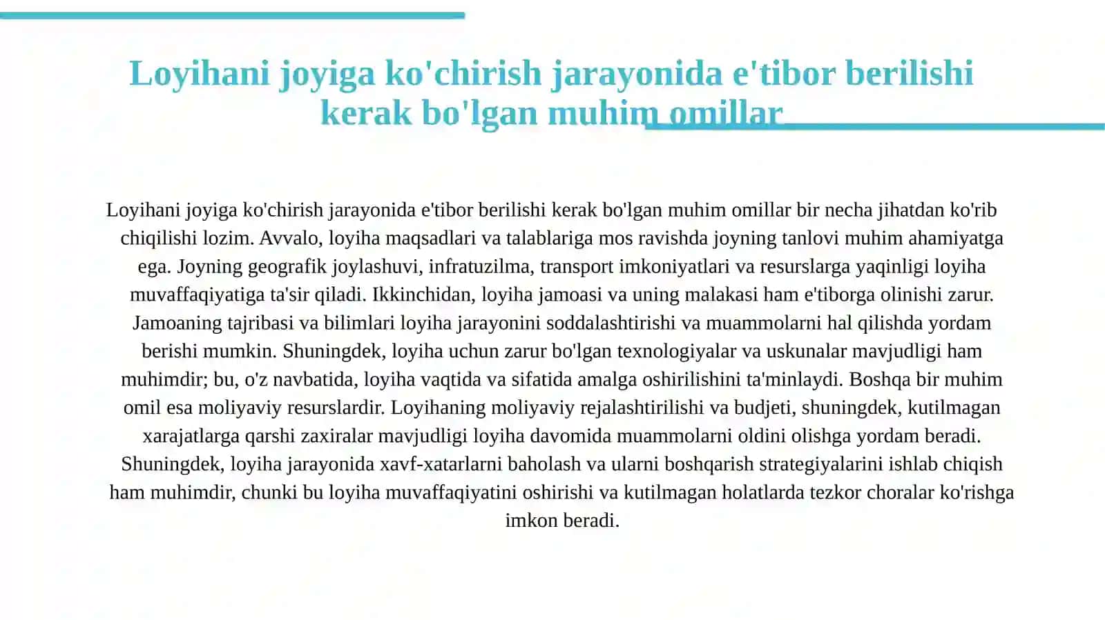 Fotoplandan foydalanib  loyihani joyiga ko'chirish usullari 3