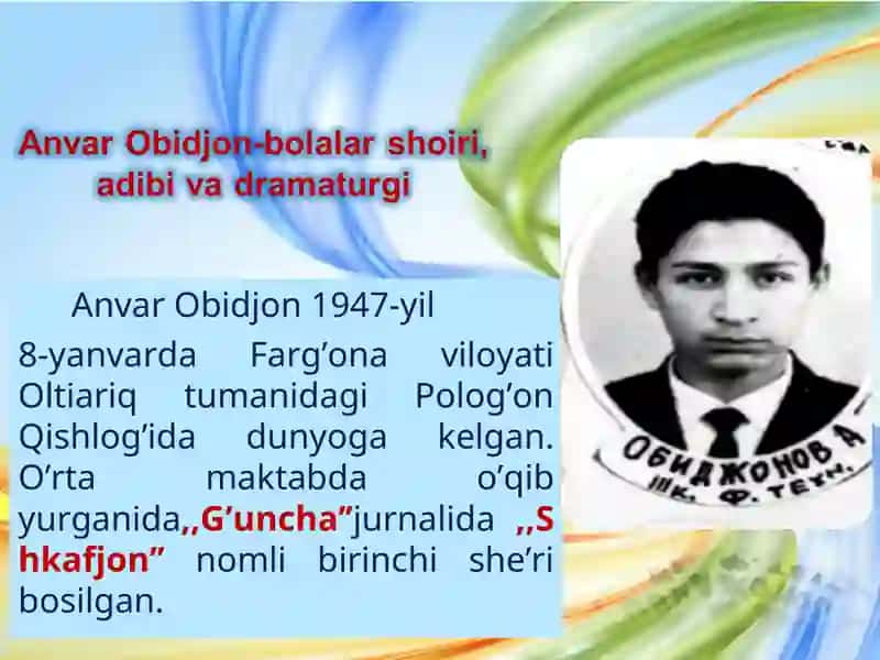 Anvar Obidjon hayoti va ijodi 3