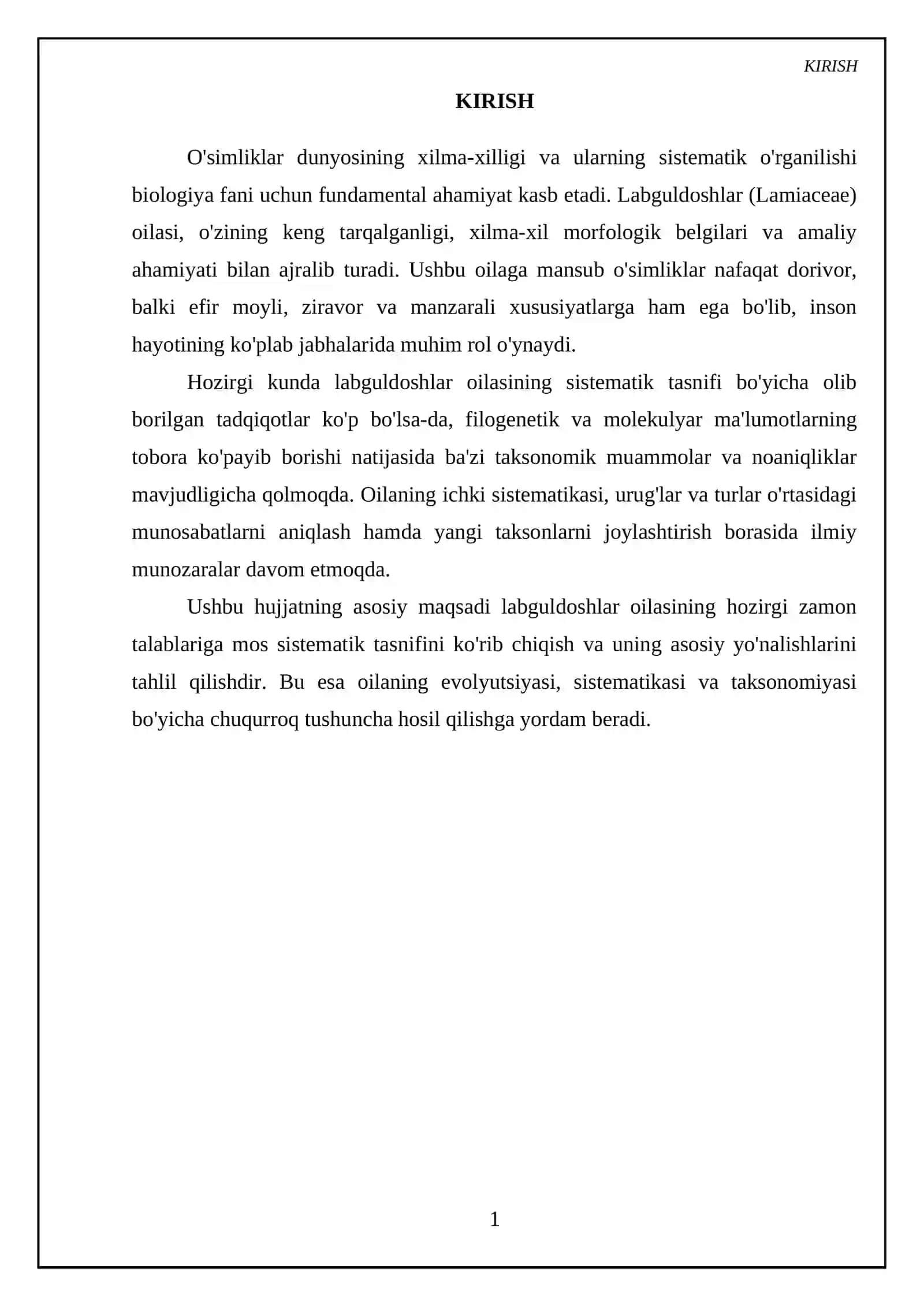 Labguldoshlar oilasining sistematik tasnifi 3