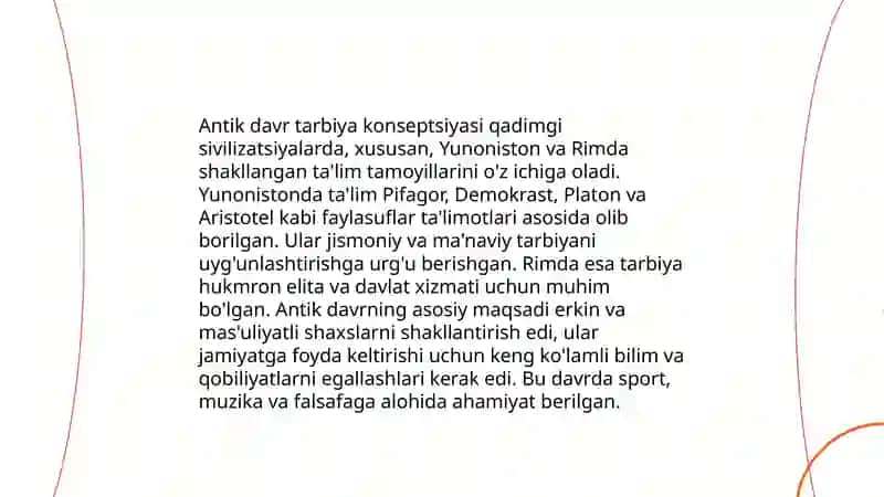 Antik davr tarbiya konseptsiyasi 3