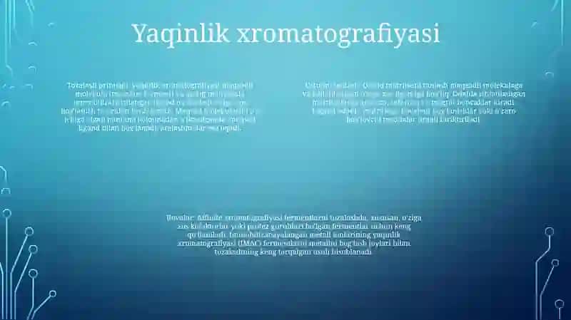 Xromatografik Usullar Bilan Fermentlarni Tozalash 3