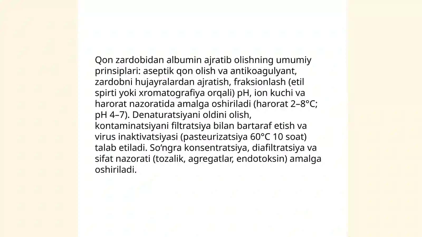 Qon zardobidan albumin ajratib olish 3