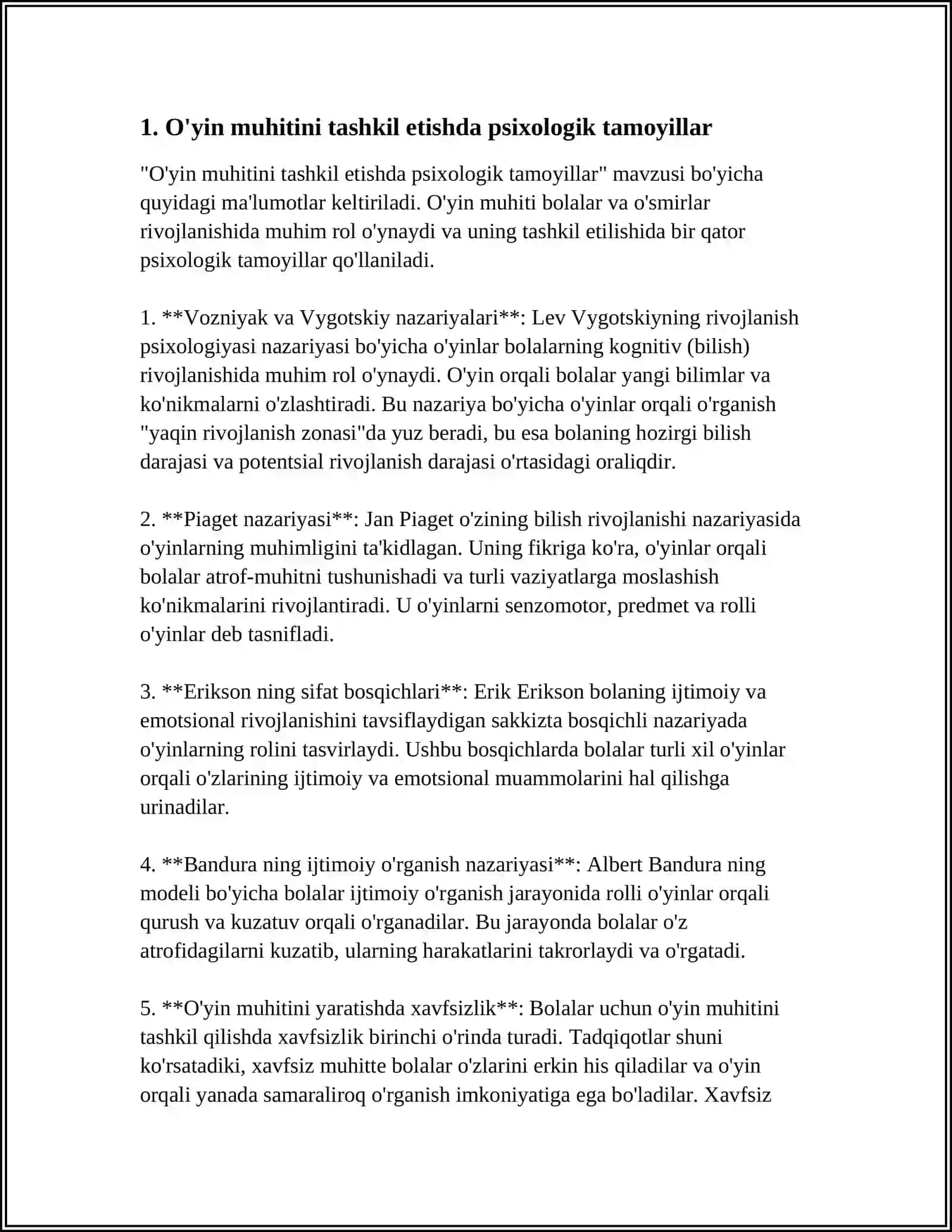O'yin muhitini tashkil etishda psixologik tamoyillar 3