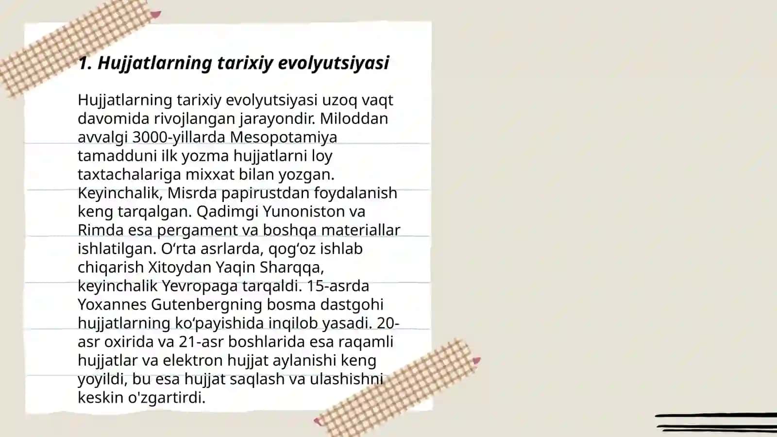 Hujjatlarning tarixiy evolyutsiyasi 3