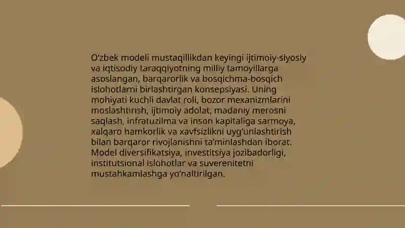 "Oʻzbek modeli" va uning tarixiy ahamiyati 3