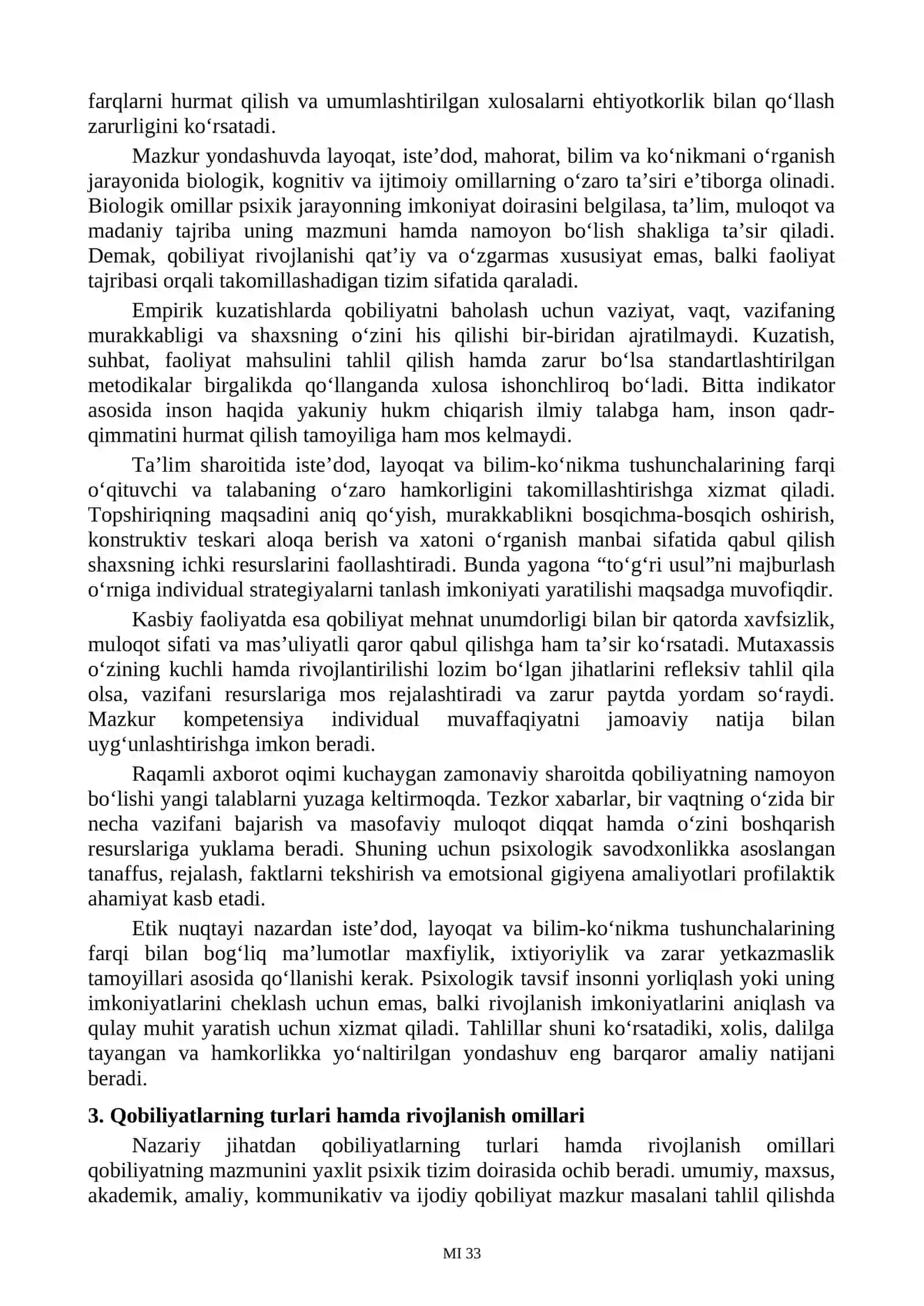 Qobiliyat. Qobiliyatlarga oid testlar 3