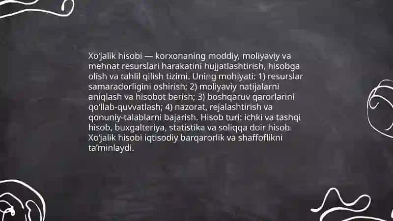 Xoʻjalik hisobi 3