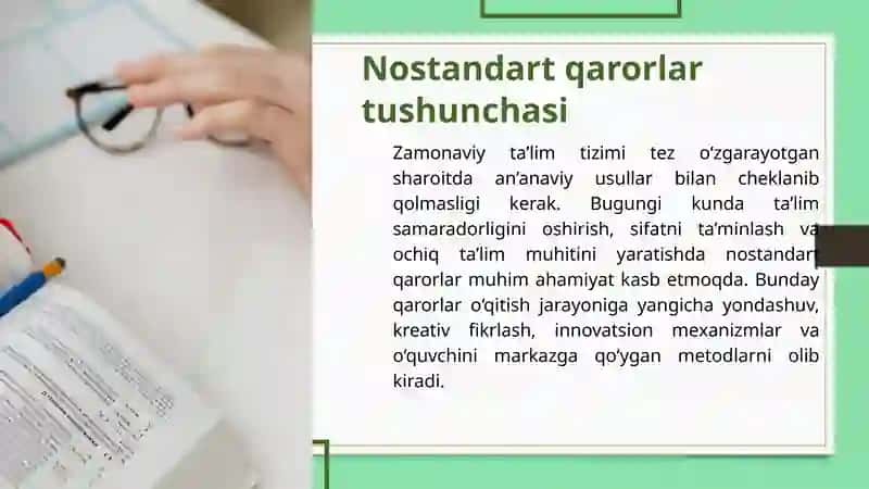 Nostandart qarorlar tushunchasi 3