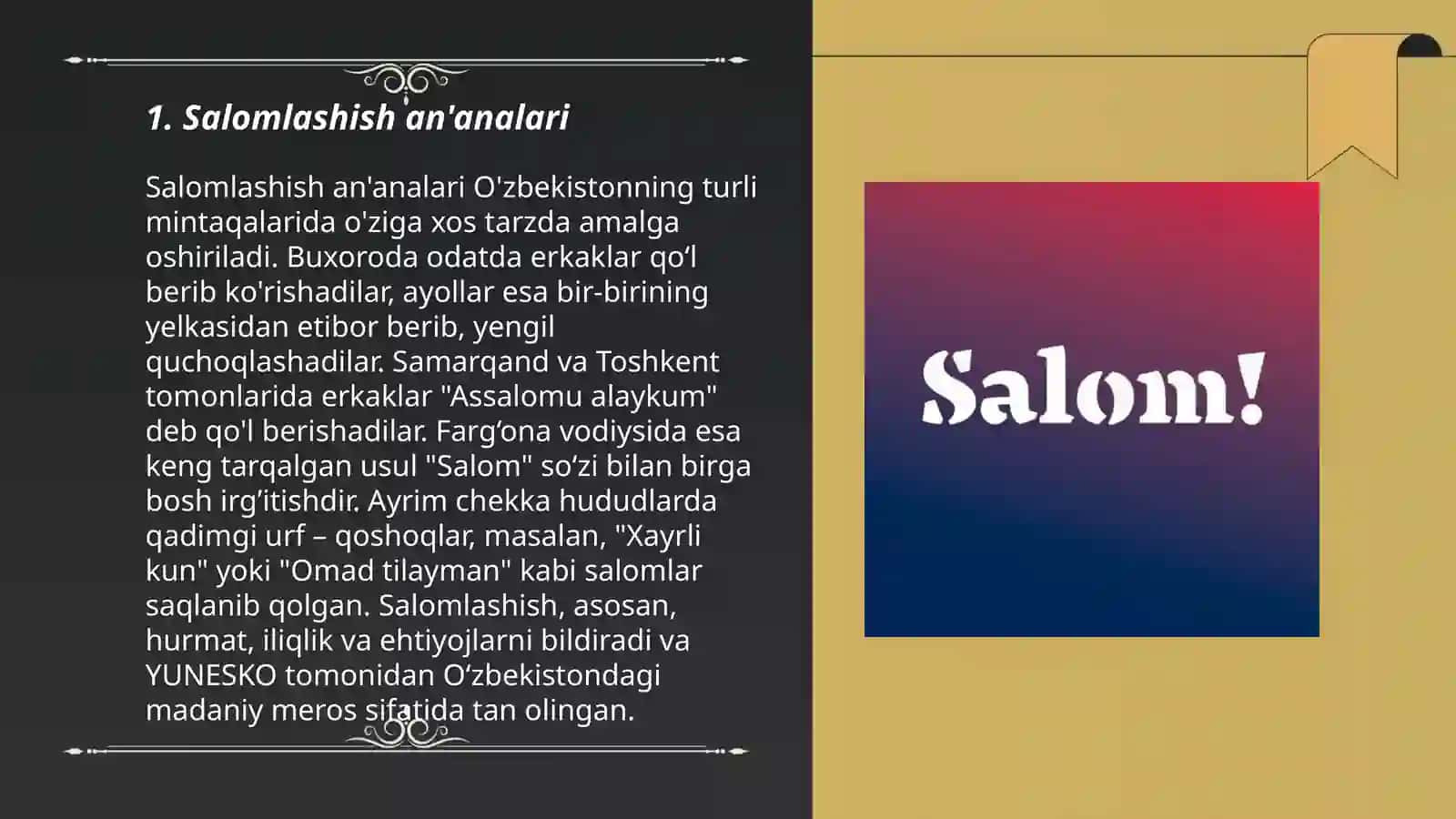 Salomlashish an'analari 3