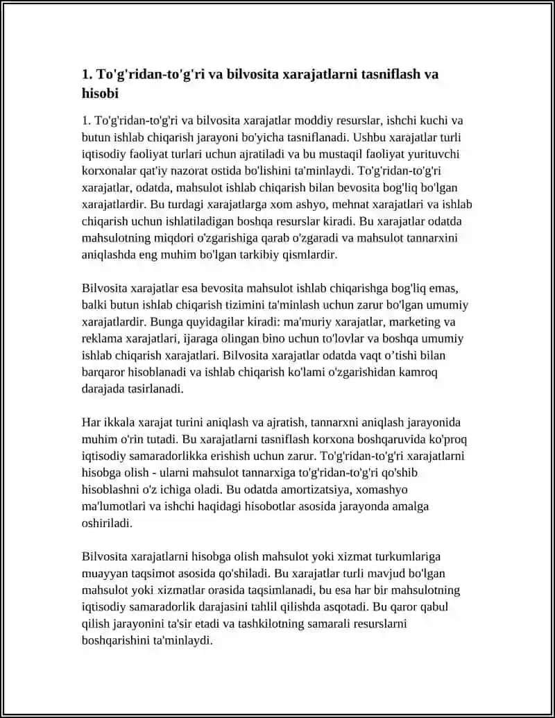 XARAJATLARNI TURKUMLASH VA HISOBGA OLISH 3