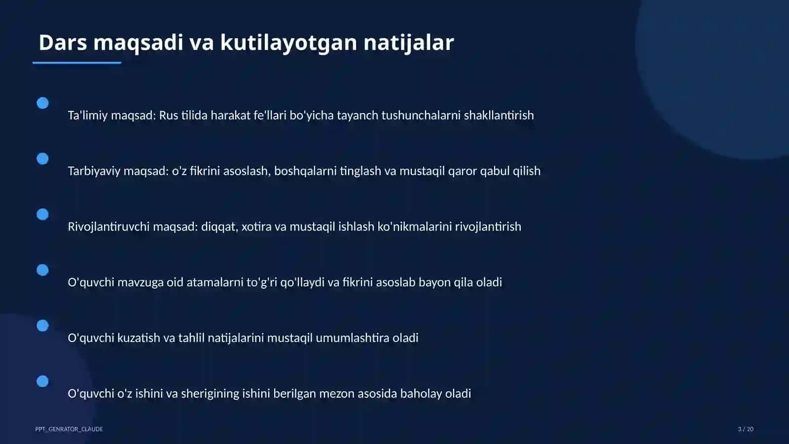 Rus tilida harakat fe'llari (6-sinf) 3