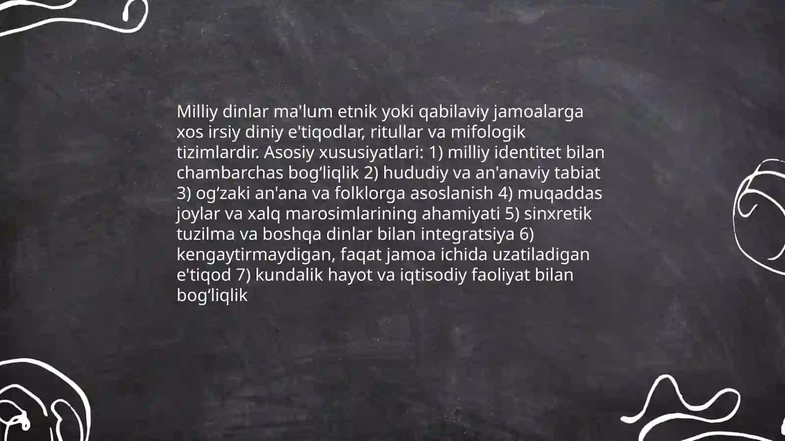 Milliy dinlar 3