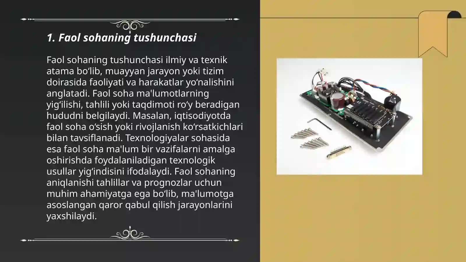 Sohaning faol va nofaol terminlari 3