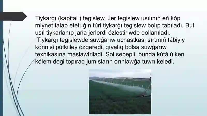Egin egiw va tiykarǵı tegislew mashinaları 3