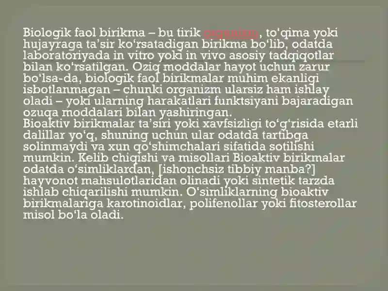 Biologik faol birikma 3