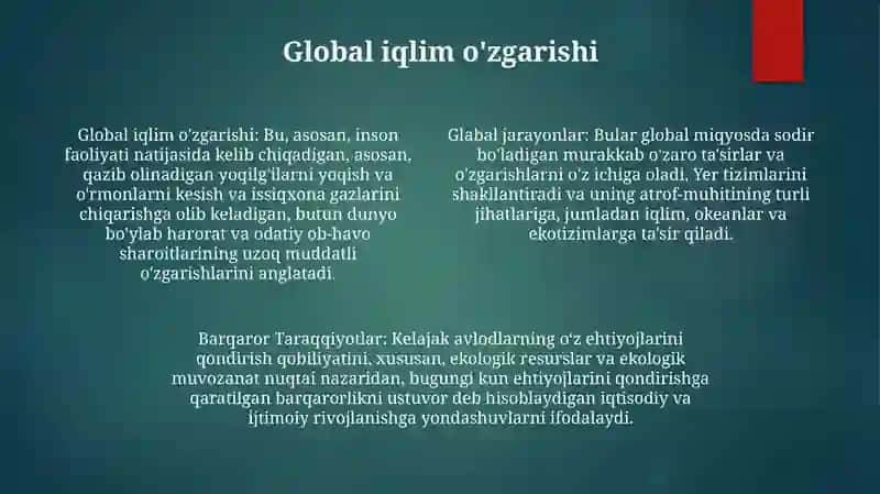 Glabal Jarayonlar Va Barqaror Taraqqiyotlar 3