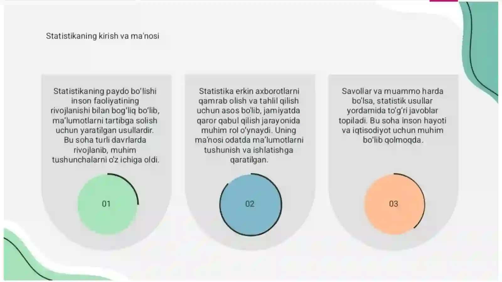 Statistika paydo bolishi va rivojlanishi 3
